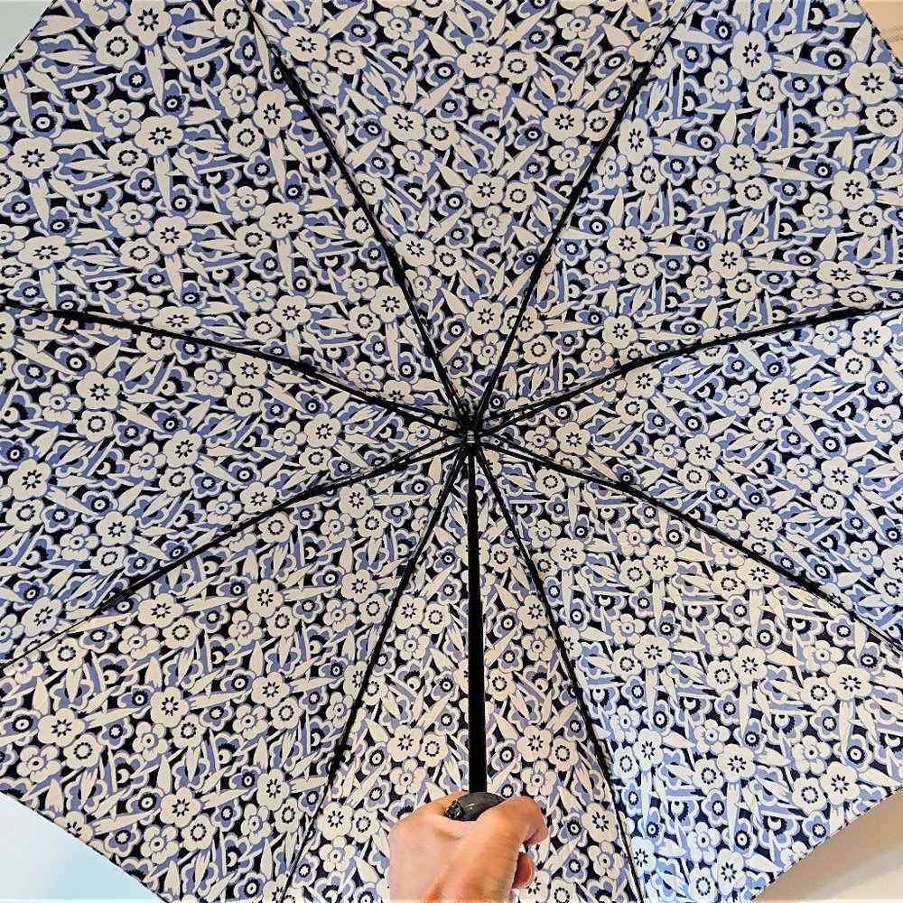 Rare Anna Sui Sun Shade Umbrella Blue White Light
